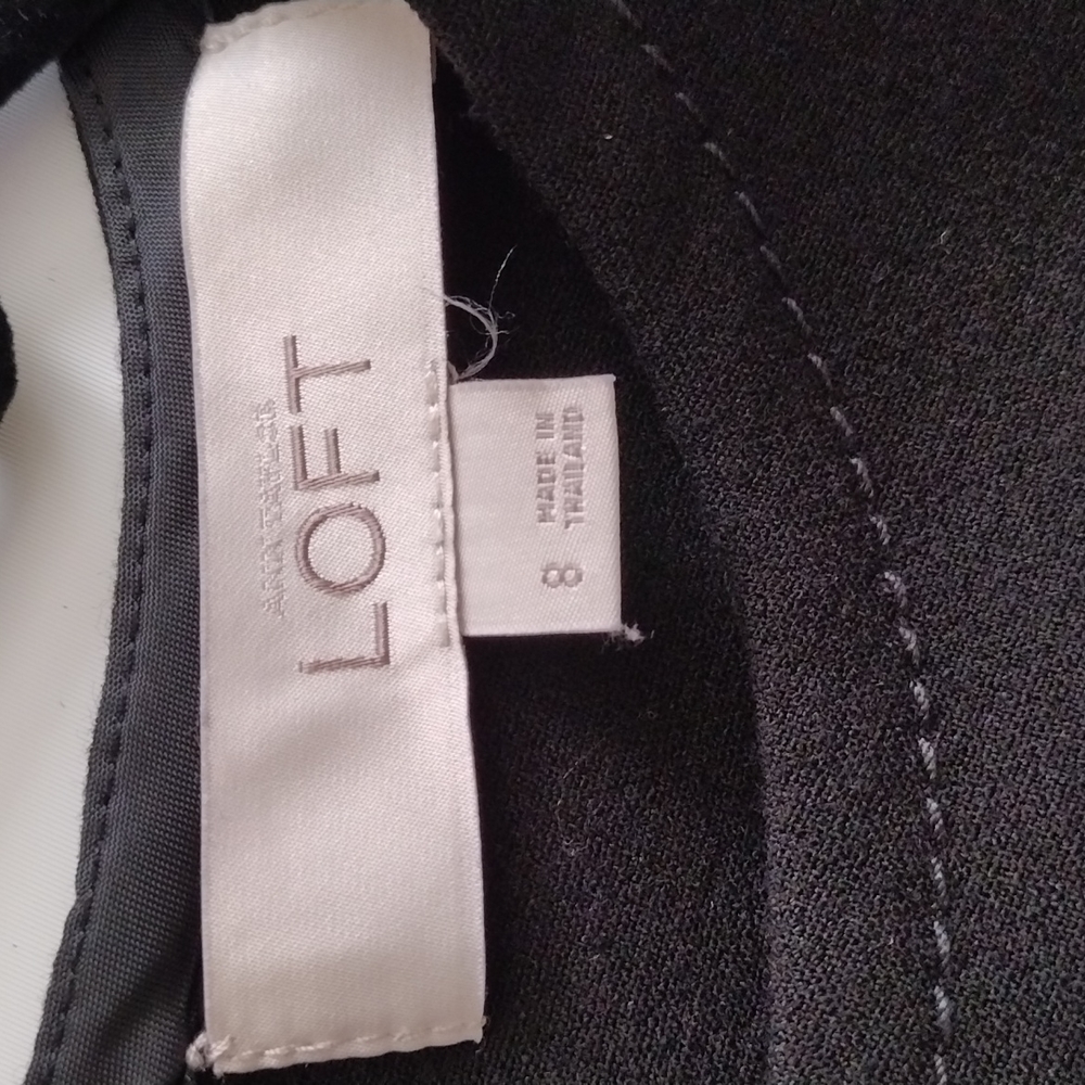 LOFT Dress Size 8 Black Blue/Purple Color Block, Midi. - Picture 11 of 12